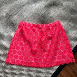 Lilly Pulitzer coral scallop organza skirt